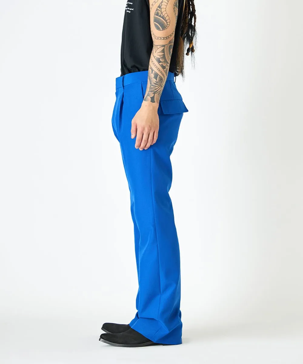 【60%OFF】Flared slim trouser - BLUE