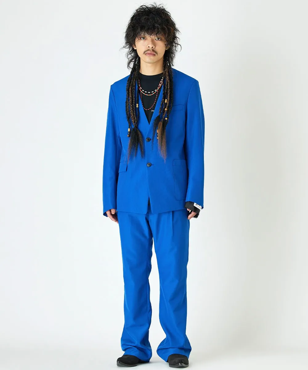 【60%OFF】Flared slim trouser - BLUE