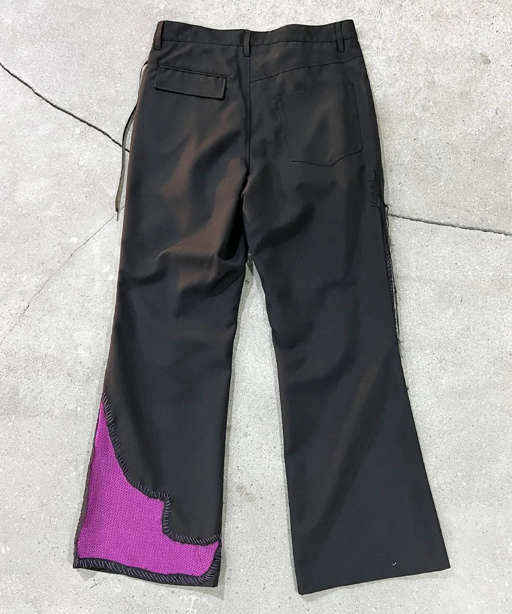【60%OFF】Patchwork Flared trouser - BLACK03