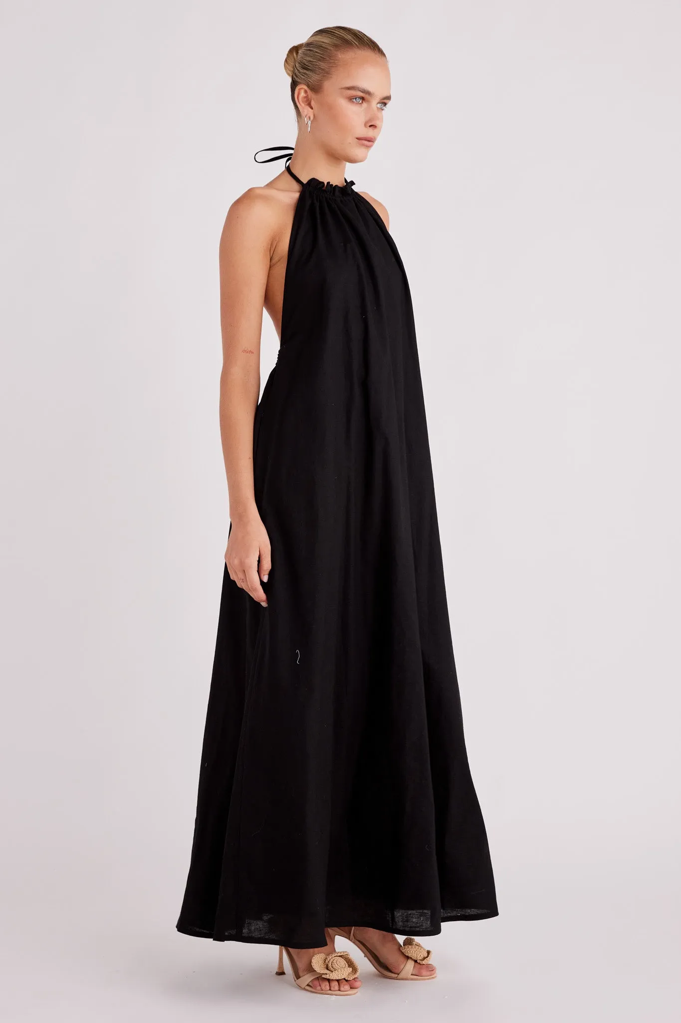 Alysse Halter Maxi Dress - Black