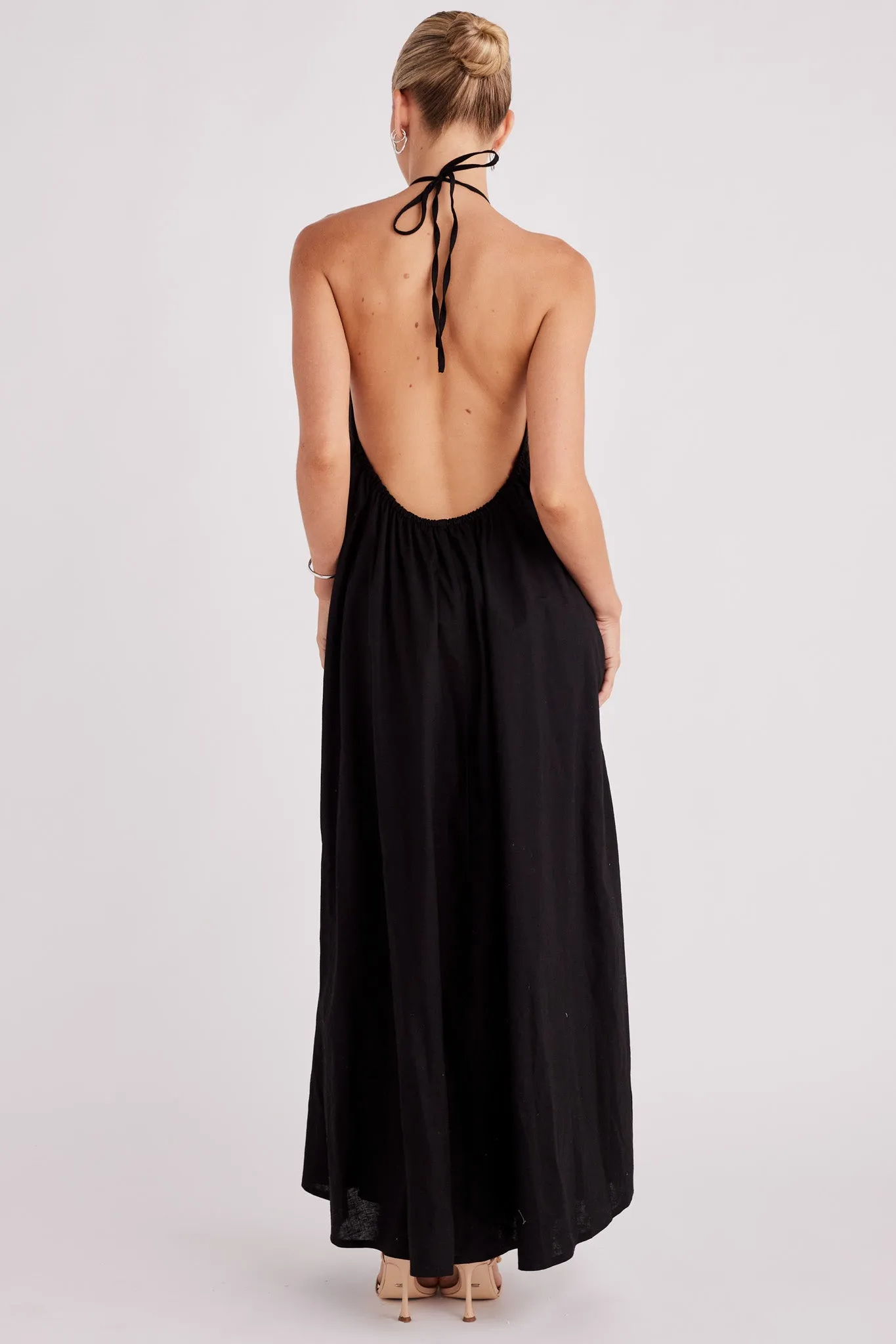Alysse Halter Maxi Dress - Black