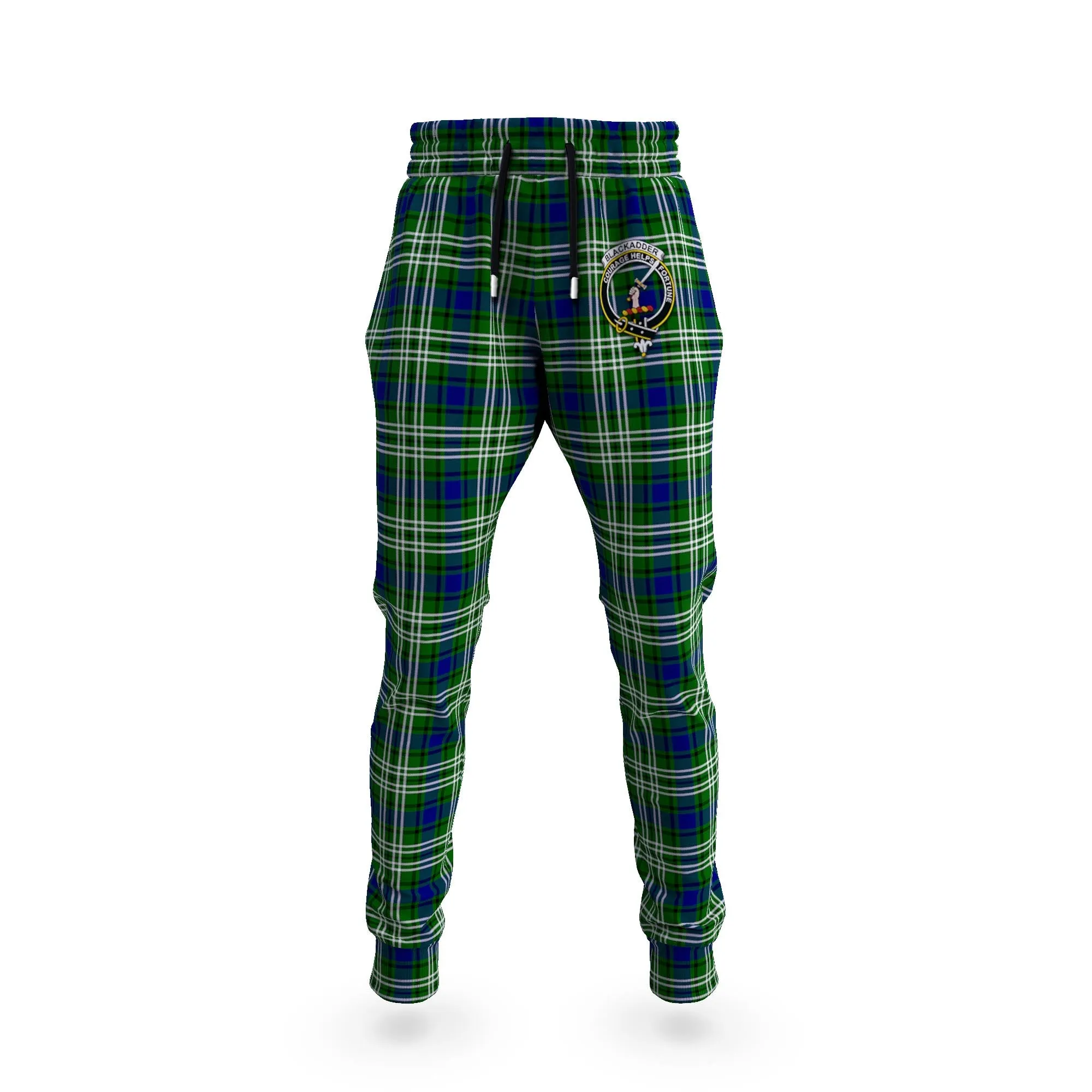 Blackadder Tartan Joggers Pants with Family Crest