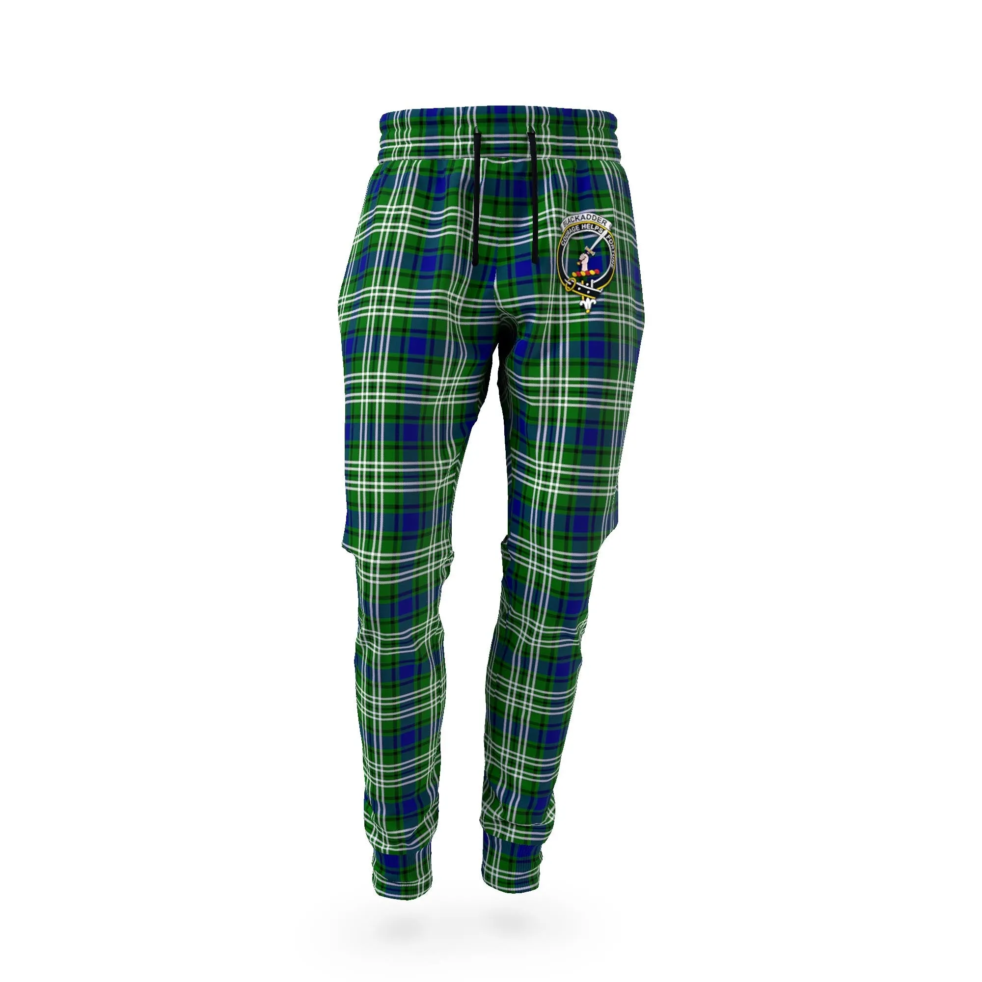Blackadder Tartan Joggers Pants with Family Crest