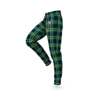 Blackadder Tartan Joggers Pants with Family Crest