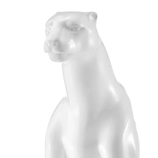 Boli Sitting Panther Sculpture // Glossy White - Home Decor