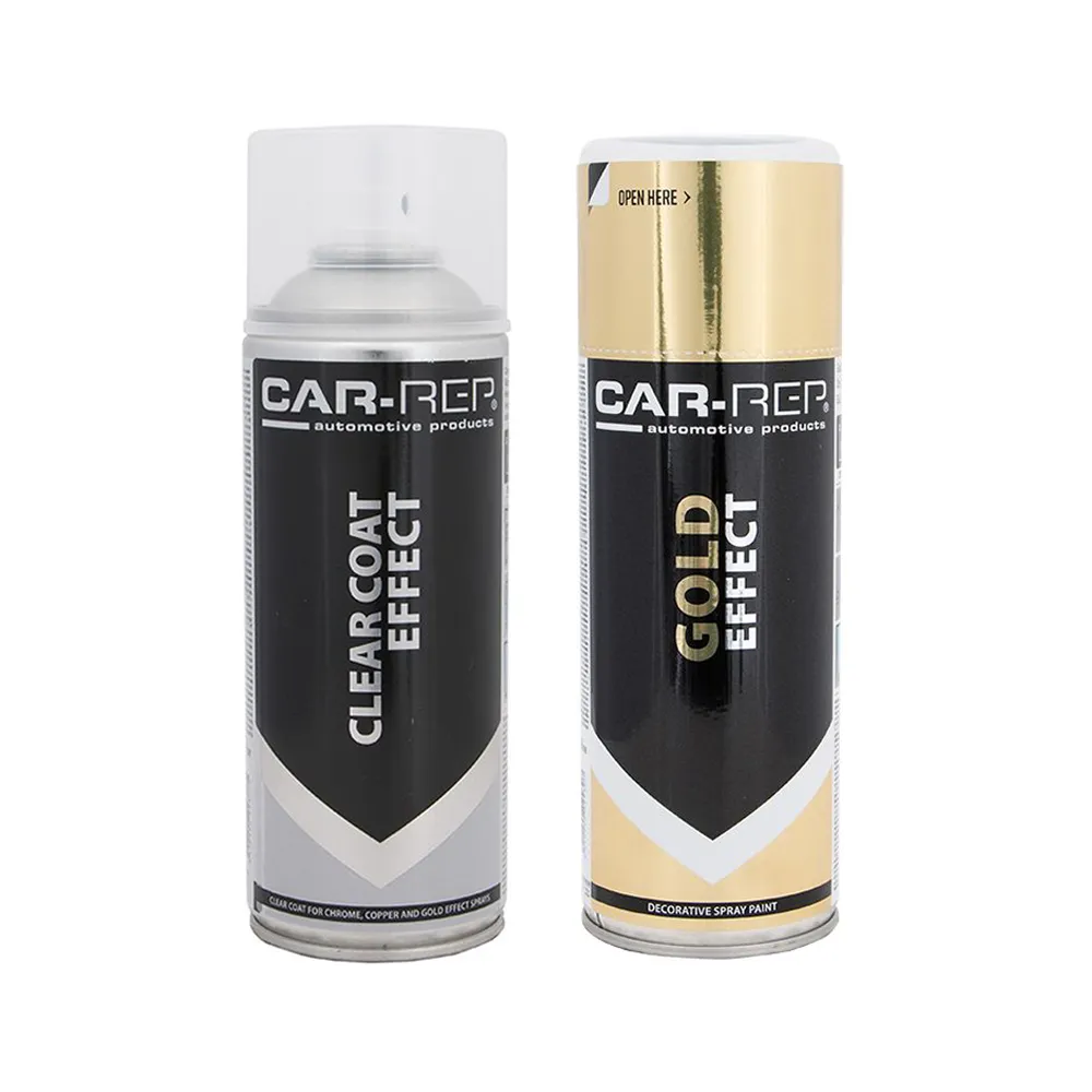 CAR-REP Effect Acrylic Indoor Paint 400ml Gold   Clear Bundle
