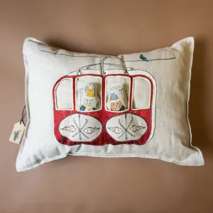 Embroidered Pocket Pillow | Gondola Ski Lift