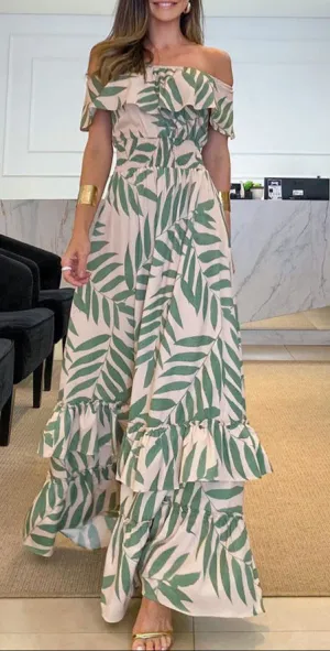 Fashion Off-Neck Swing Dress
