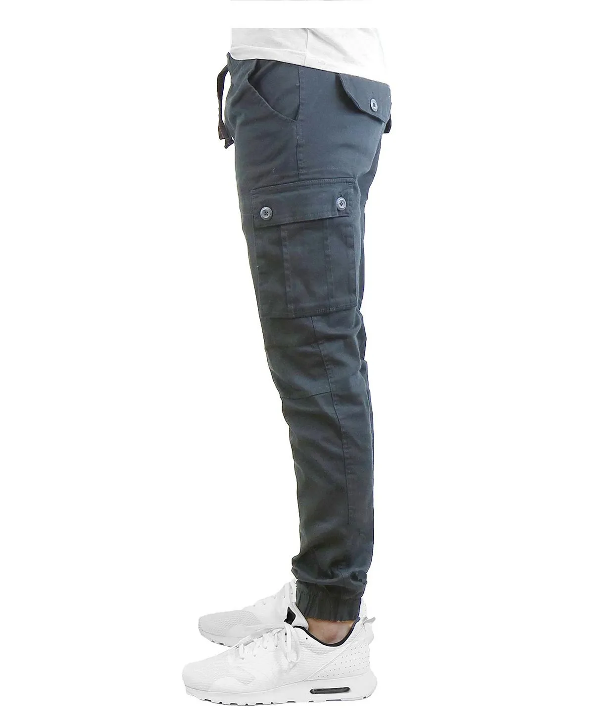 Galaxy By Harvic Men's Cotton Stretch Twill Cargo Joggers