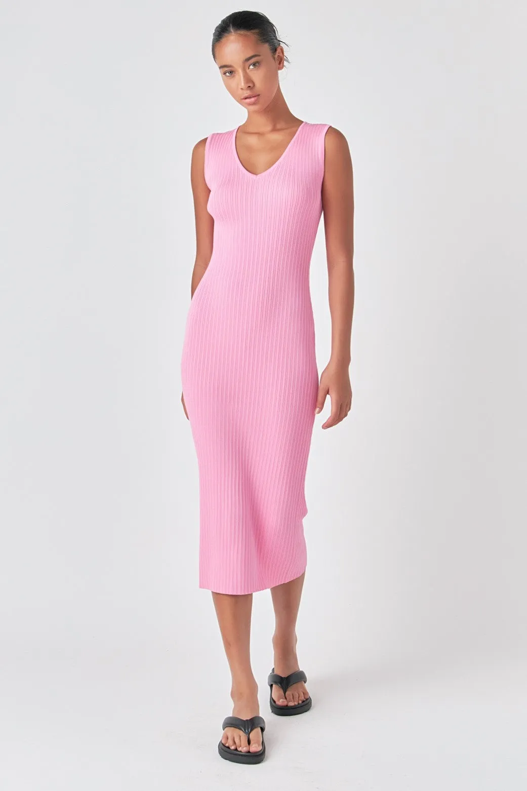 Grey Lab - Ribbed Sleeveless Maxi Dress