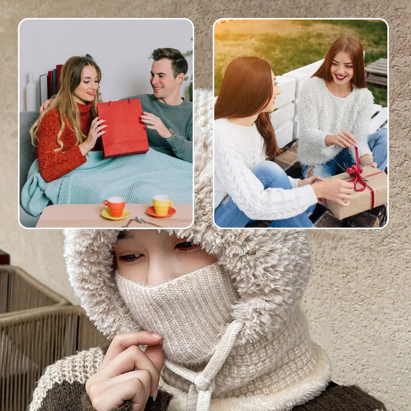 Hot Sale 49% OFFWomen's Winter One-Piece Knitted Beanie Scarf Mask 3-in-1 Balaclava