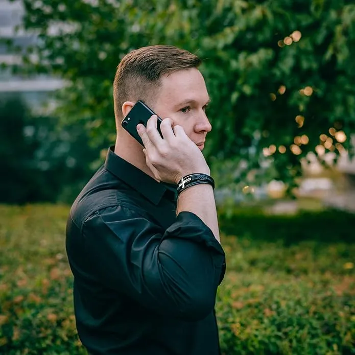 Men's Cross Multi-Layer Braided Leather Bracelet