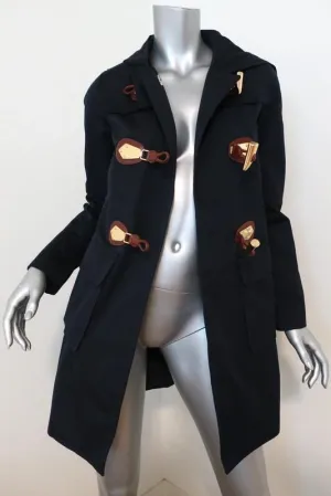 MICHAEL Michael Kors Toggle Duffle Coat Navy Cotton-Blend Size Extra Small