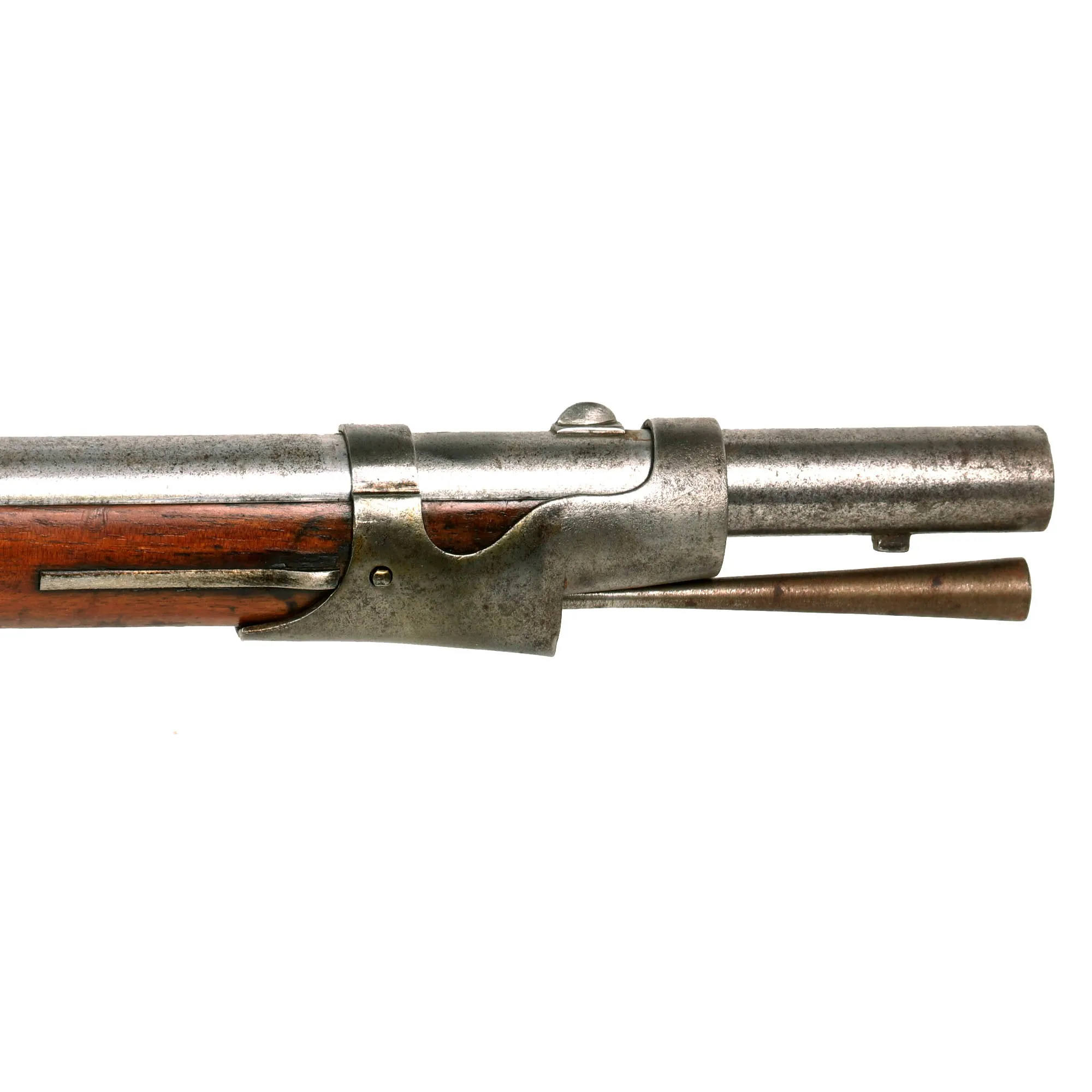 Original U.S. Civil War Era Swiss Model 1842 Smoothbore Percussion Musket Serial 832 - Stock Cut Under Band
