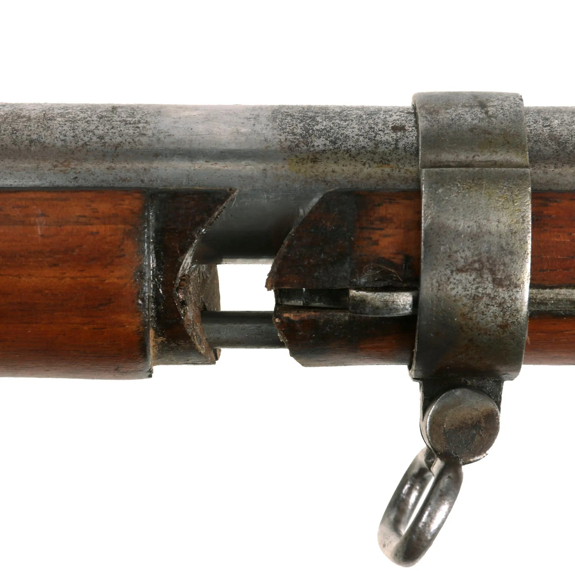 Original U.S. Civil War Era Swiss Model 1842 Smoothbore Percussion Musket Serial 832 - Stock Cut Under Band