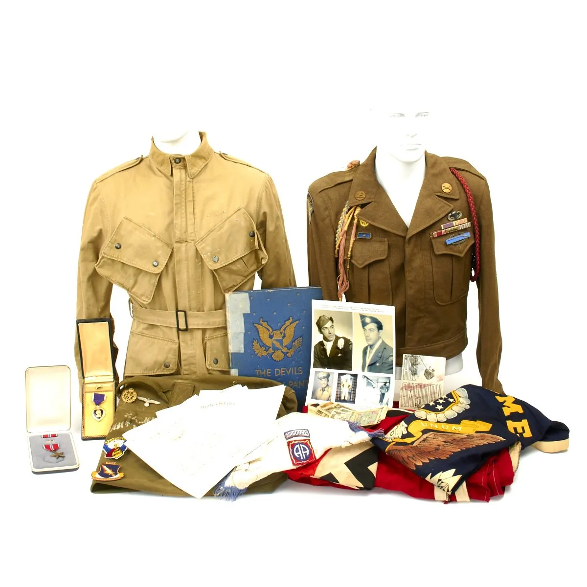 Original U.S. WWII 82nd Airborne 504th Parachute Infantry Regiment Named Grouping