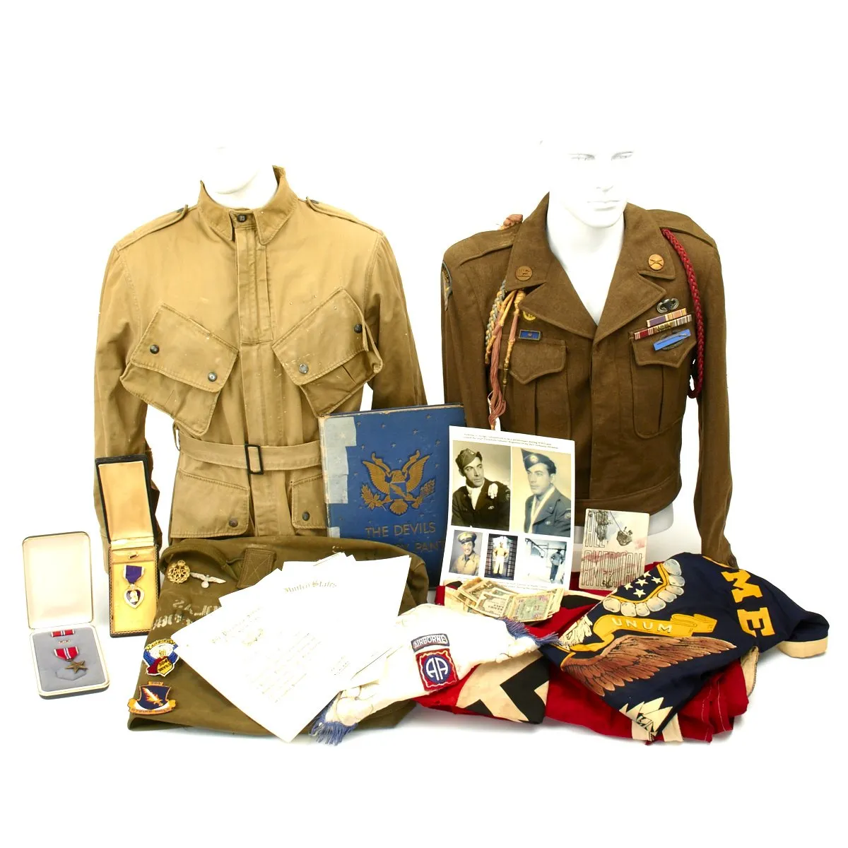Original U.S. WWII 82nd Airborne 504th Parachute Infantry Regiment Named Grouping