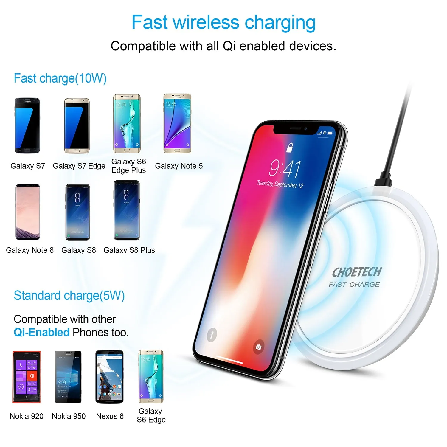 Qi Fast Wireless Charger 7.5W（CLEARANCE）