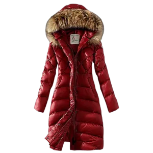 Raccoon Large Fur Collar Plus Size Slim Down Coat And Long Women