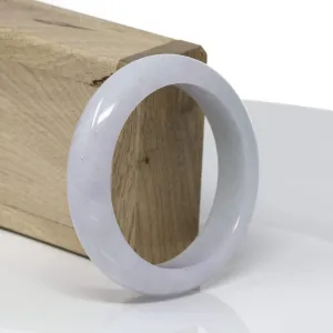 RealJade® "Classic Bangle" Genuine Burmese Light Lavender Jadeite Jade Bangle Bracelet (55.34mm) #526
