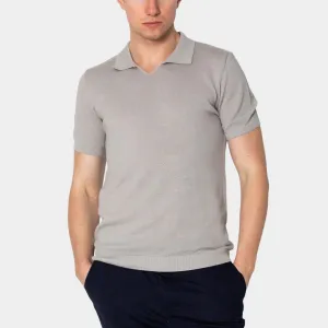 RNT23 jersey knit polo shirt grey