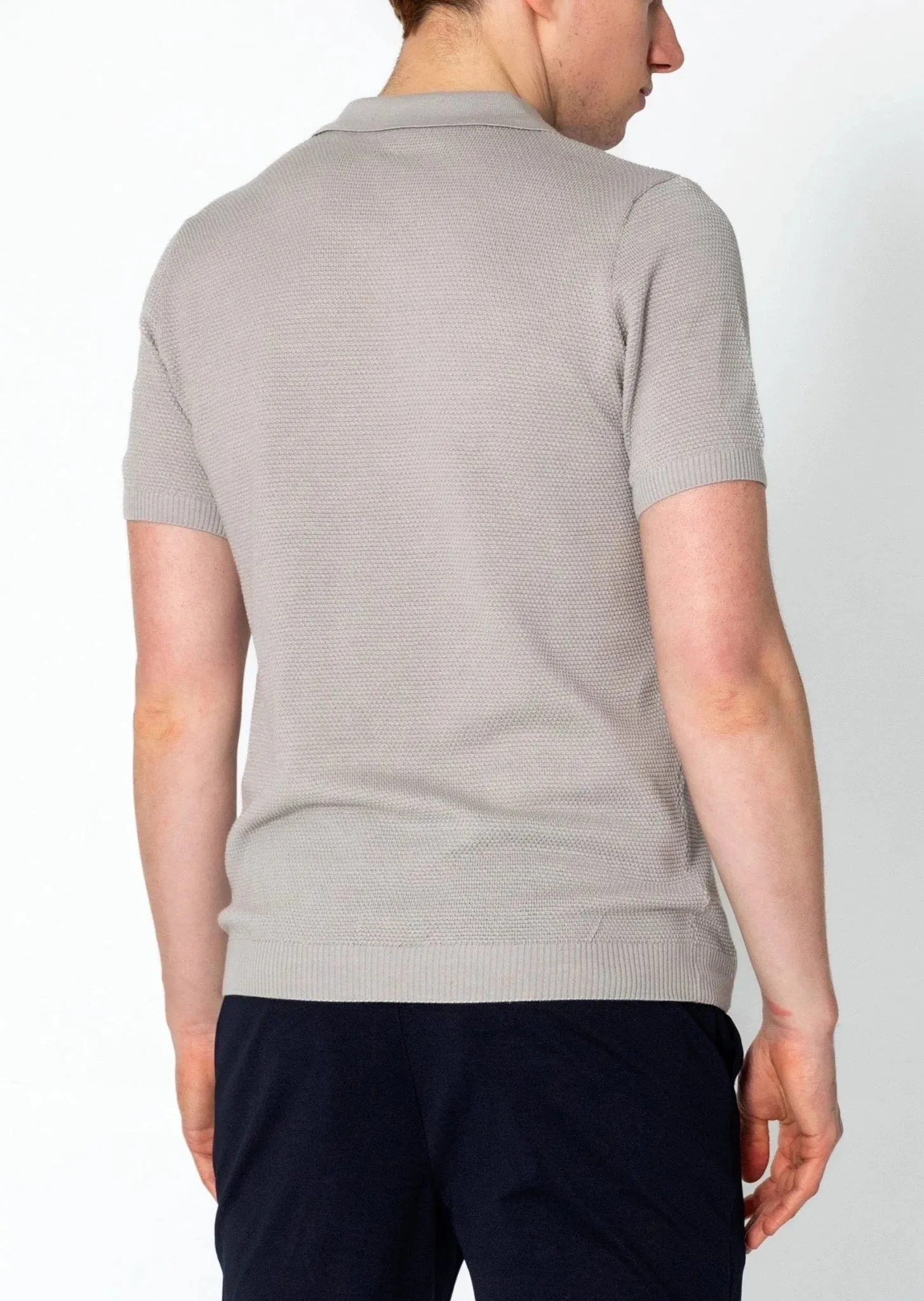 RNT23 jersey knit polo shirt grey