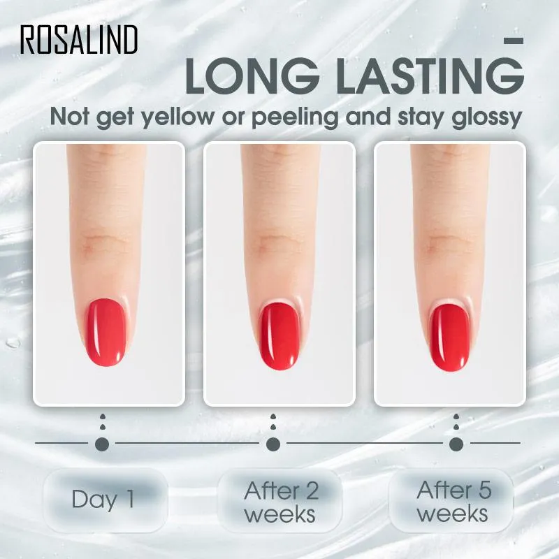 ROSALIND Mini Set 2PCS Soak Off Gel Polish Bright For Nail Art Design LED/UV Lamp