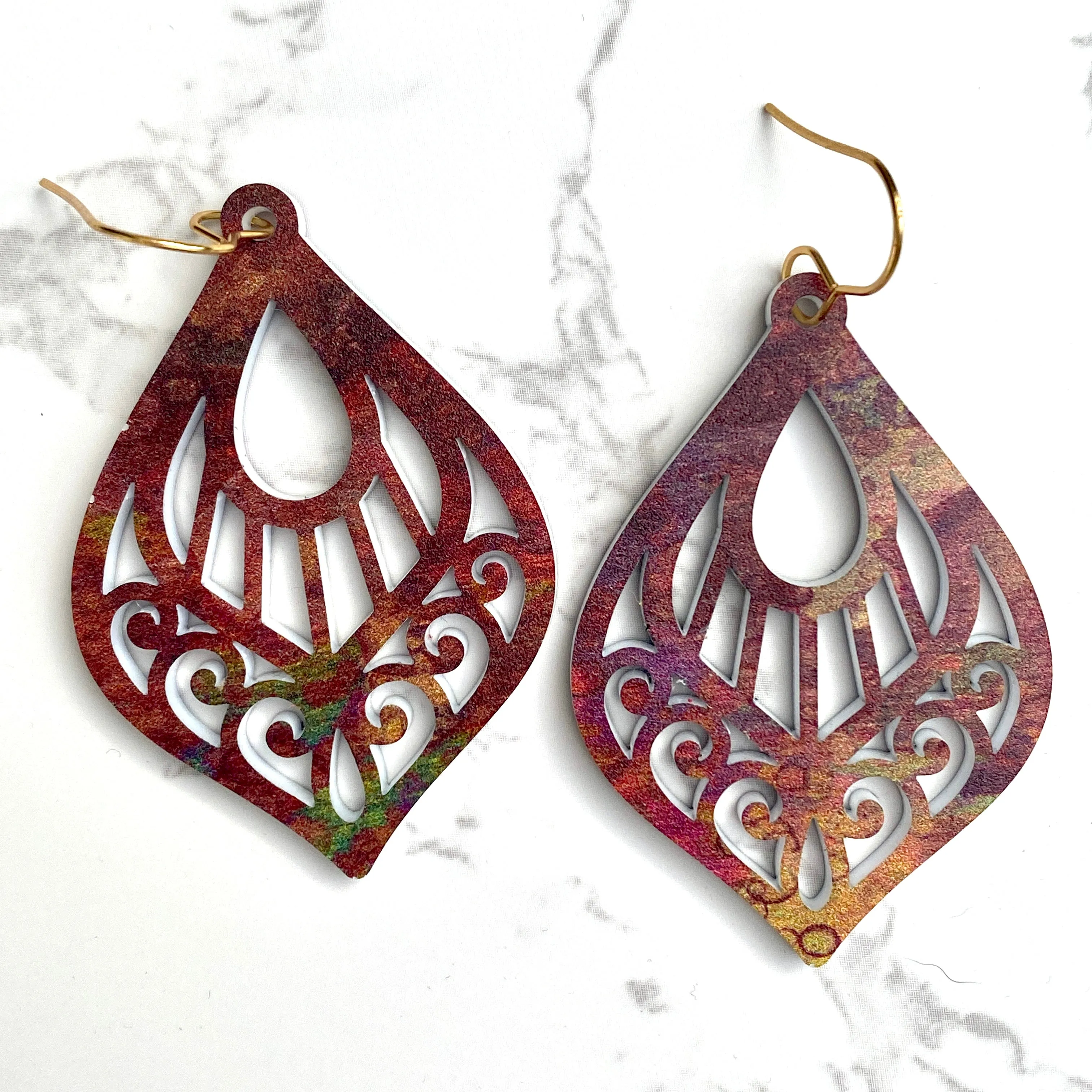 Rust Cutout Acrylic Earrings