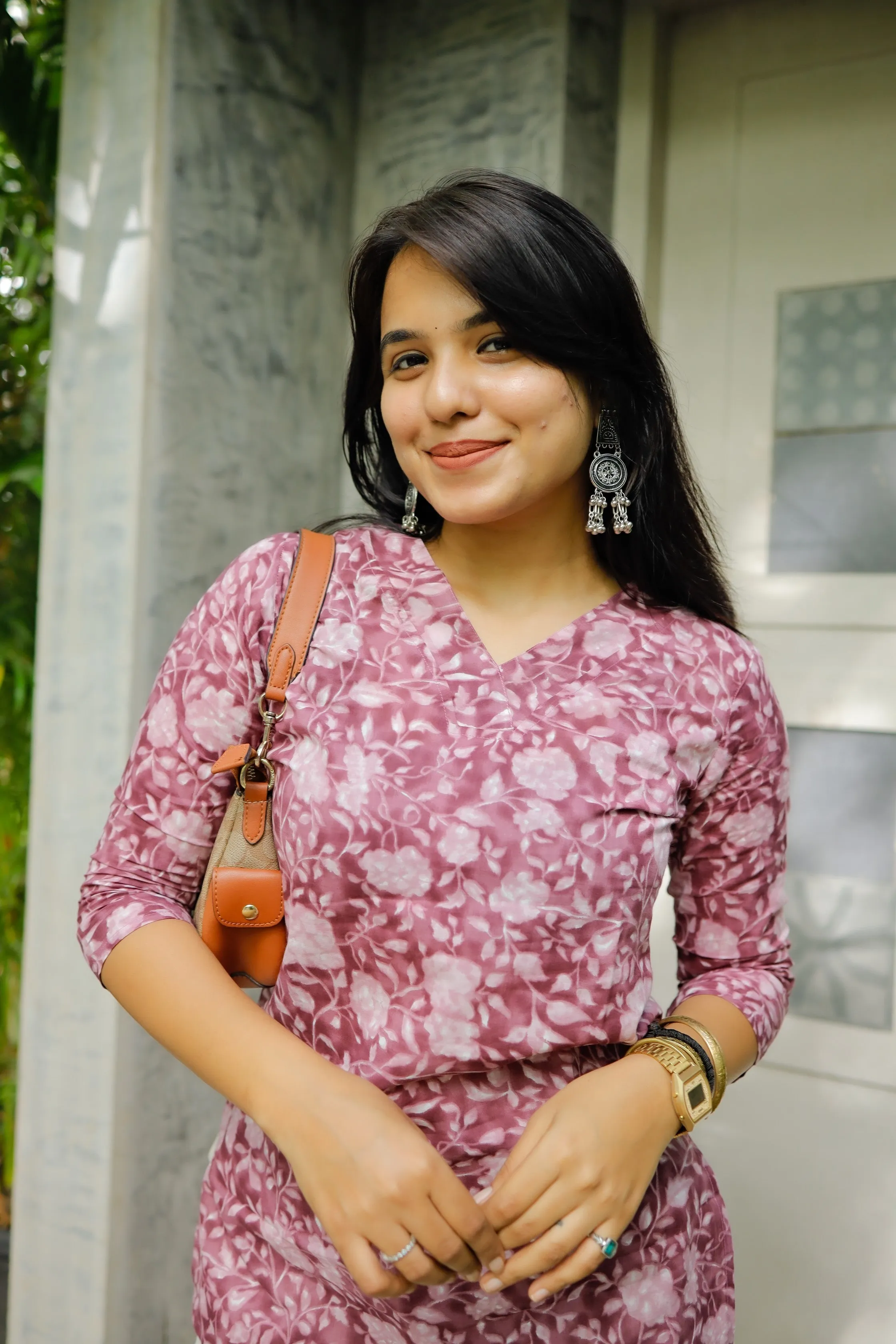 Short Kurti - 14 - Organic cotton short kurti in purple