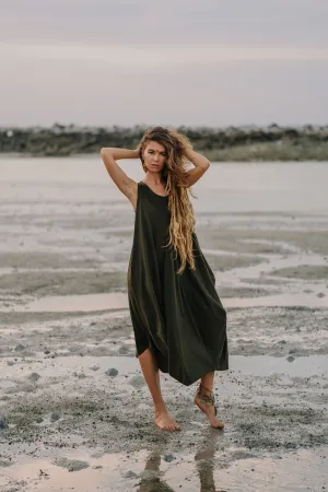 Sleeveless Pocket Dress Shaia Olive