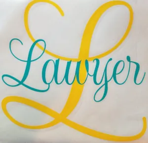 Vinyl Decal Two Color Initial and Name 11x11