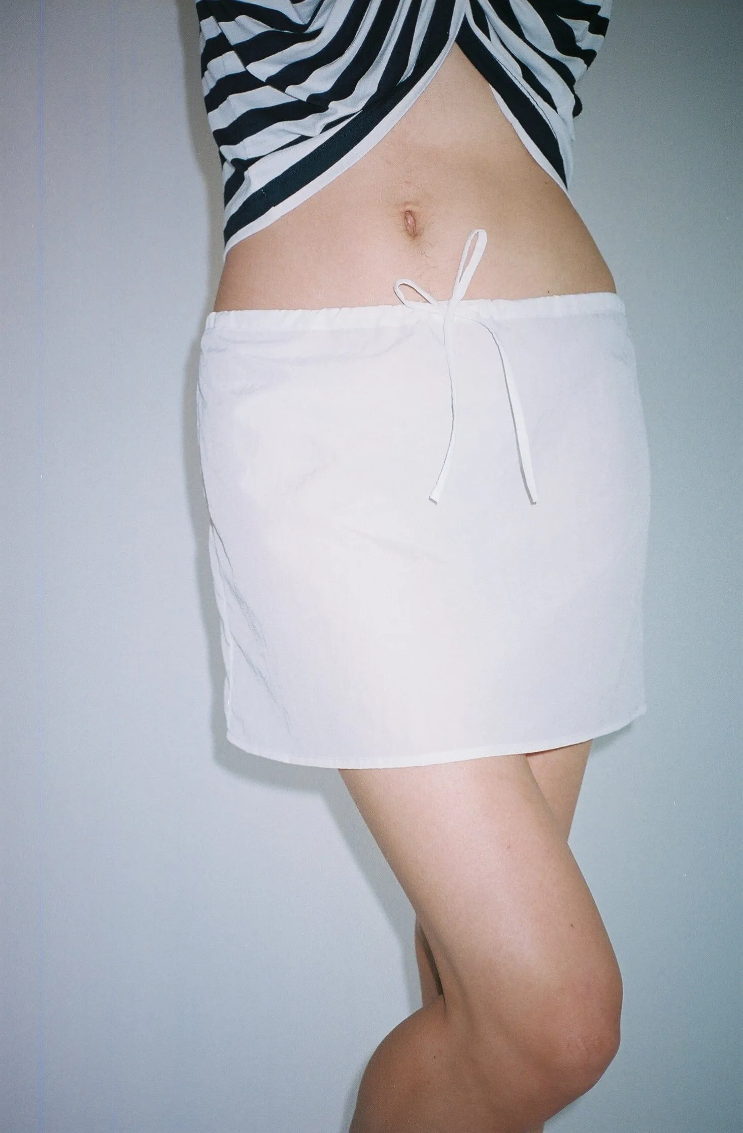 White Nylon Mini Skirt