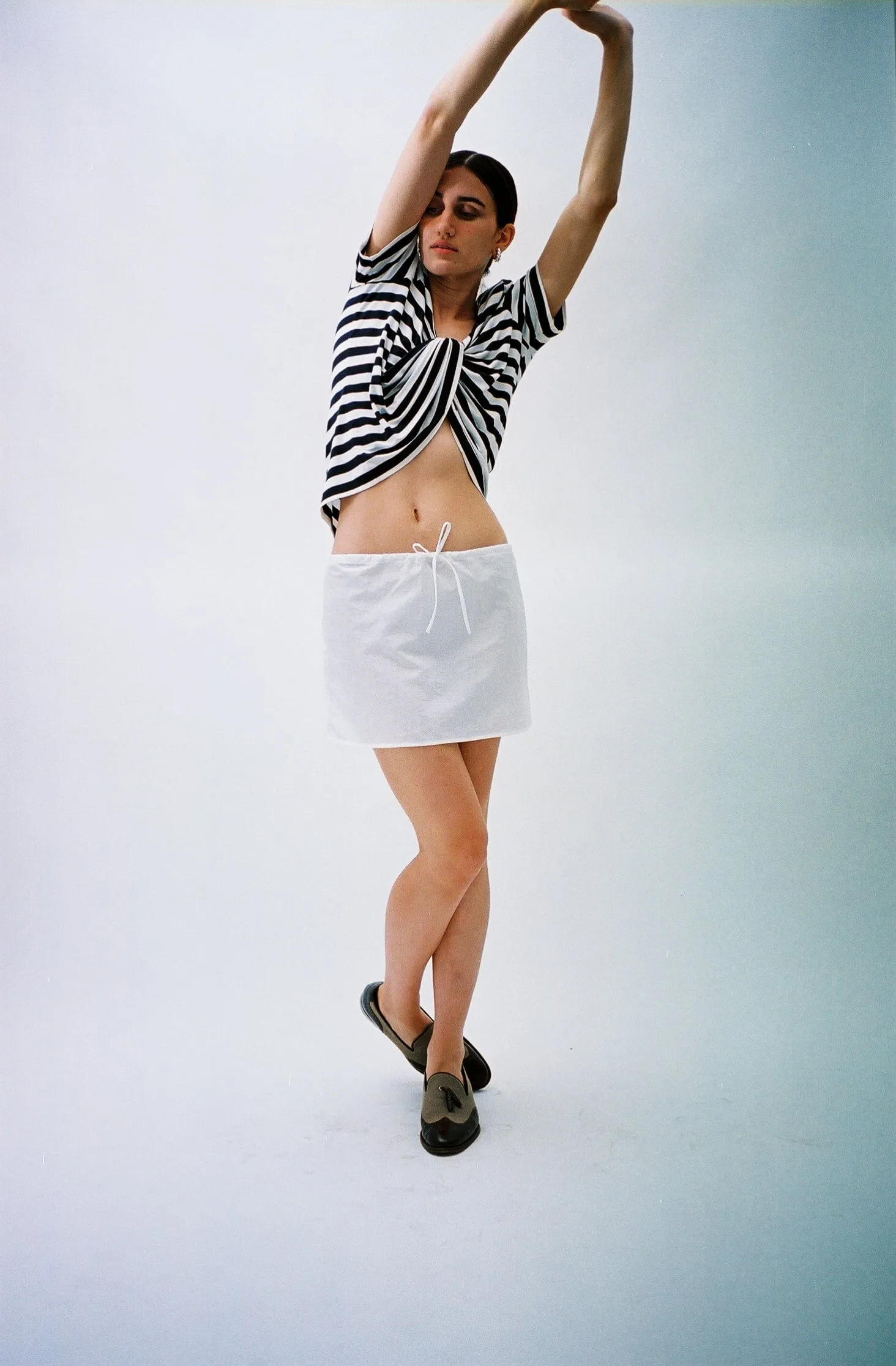 White Nylon Mini Skirt