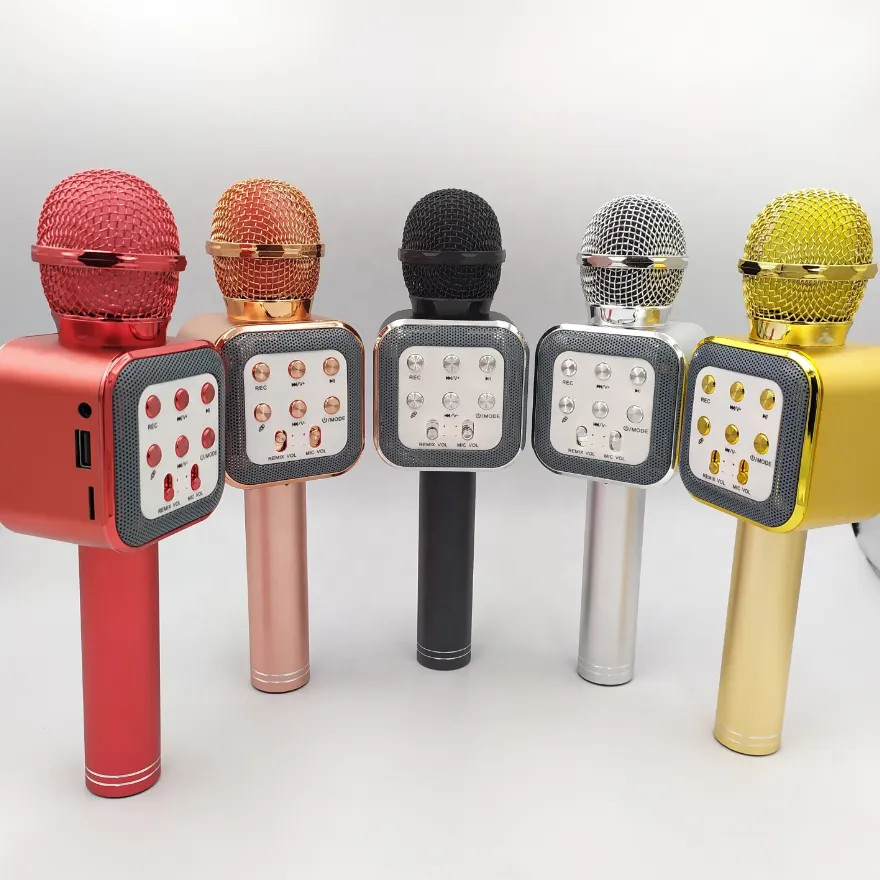 Wireless Karaoke Microphone, Bluetooth Music Player with LED Light, Portable Live Stream Singing Microphone, Birthday for Kids Adults
